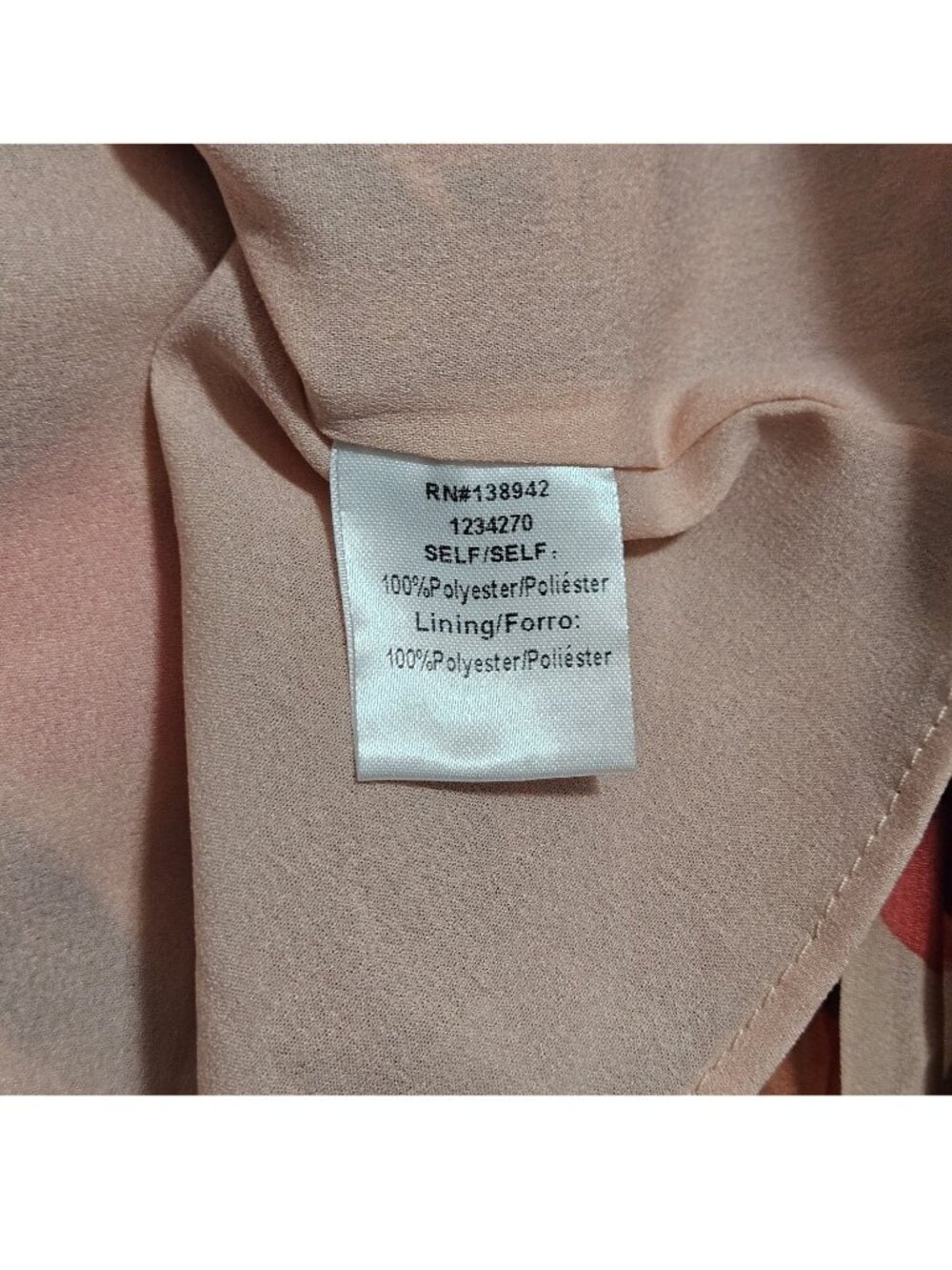 Medium Peach Blossom Printed Pleated Long pleated Sleeve Top peach magenta poppy - Picture 15 of 16